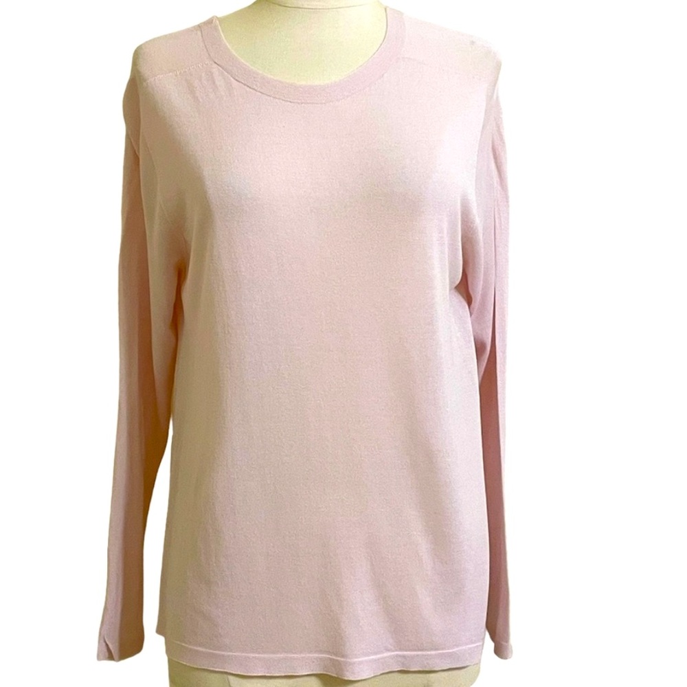 EILEEN FISHER Blush Pink Tencel Lightweight Long Sleeve Sweater Sustainable